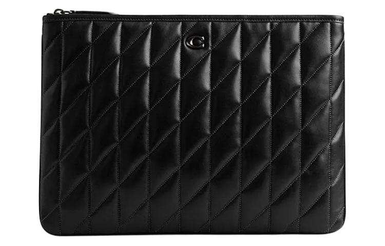 COACH Pillow Sheepskin Clutch Large Women's Black