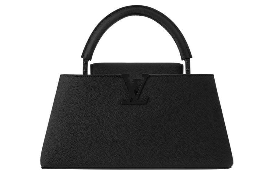 LOUIS VUITTON Capucines Matte Cow Leather Kapsyn Shoulder Bag, Crossbody Bag, Handbag Women's Black
