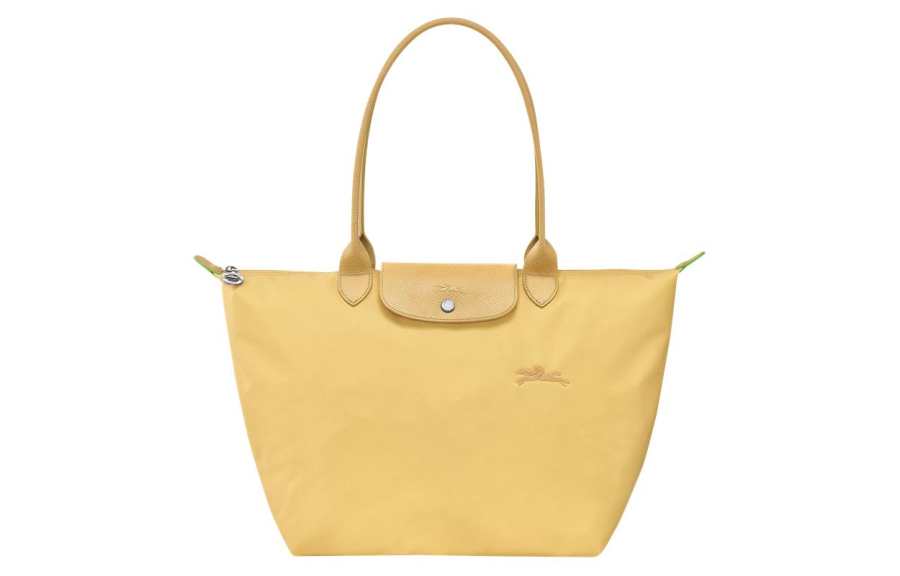 LONGCHAMP Le Pliage Green Recycled Polyamide Canvas With Leather Trim Dumpling Bag Handbag, Shoulder Bag Large Women's