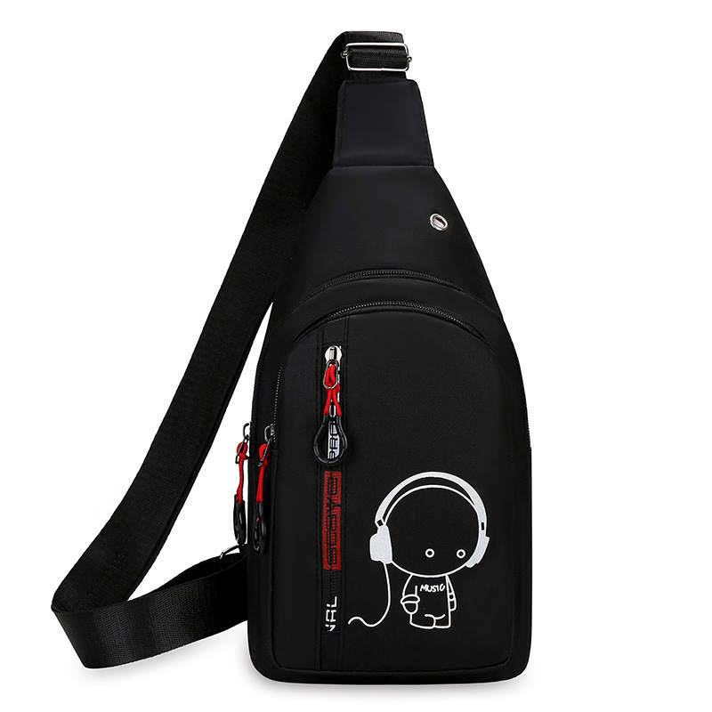 AINITU Nylon Fabric Crossbody Bag Sling Bag Unisex Gray/Black/Blue
