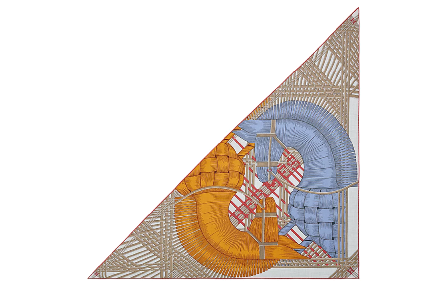 HERMES HERMES Knit Scarves Women's Gray Blue