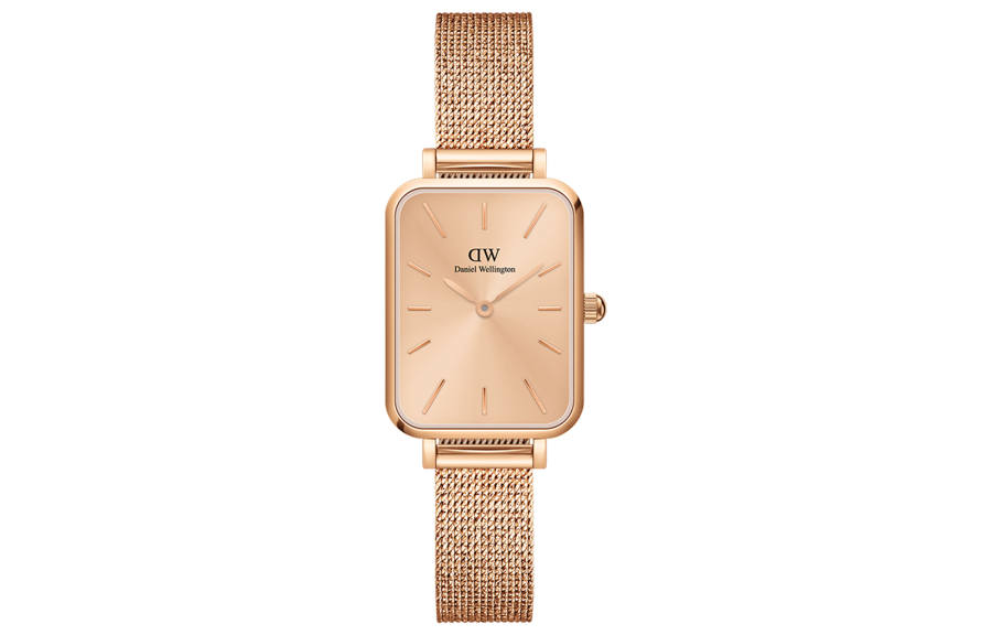 DW/DanielWellington Daniel Wellington QUADRO Collection Wrist Watches Quartz Movement Stainless Steel Watchband Gold Dial Women's Watch