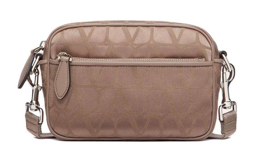 Valentino Valentino Calfskin Detail Crossbody Bag, Shoulder Bag Men's Terracotta