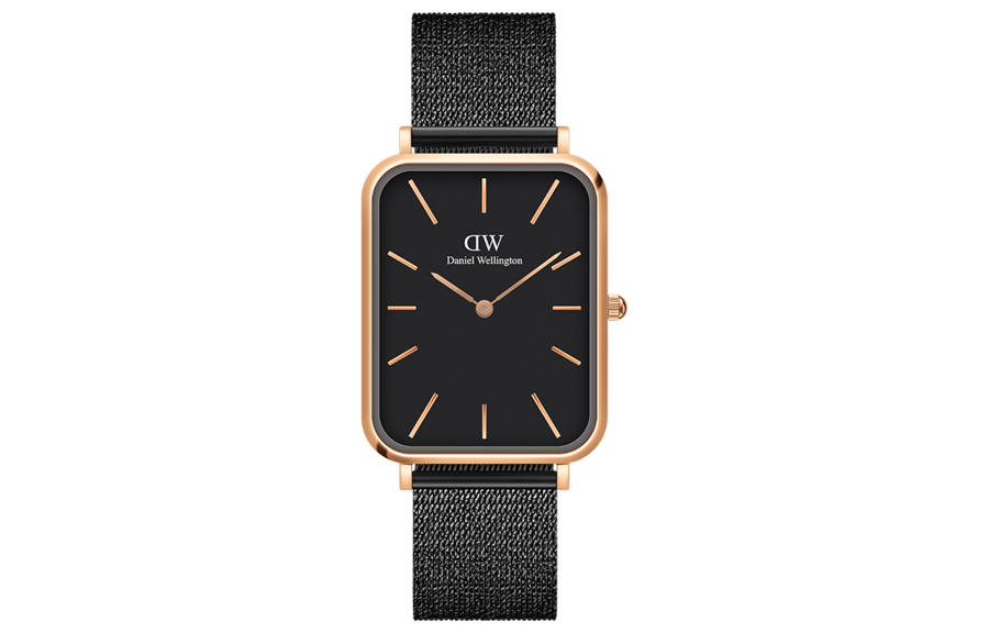 DW/DanielWellington Daniel Wellington QUADRODW Wrist Watches Quartz Movement Stainless Steel Watchband Black Dial Men's Watches