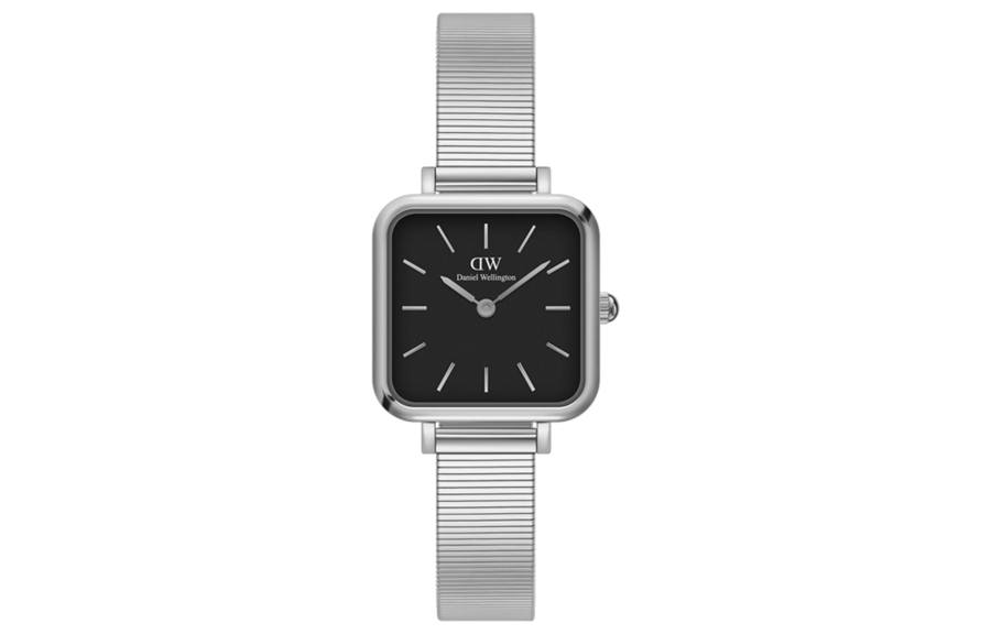 DW/DanielWellington Daniel Wellington QUADRO Collection Wrist Watches Quartz Movement Stainless Steel Watchband Black Dial Women's Watch