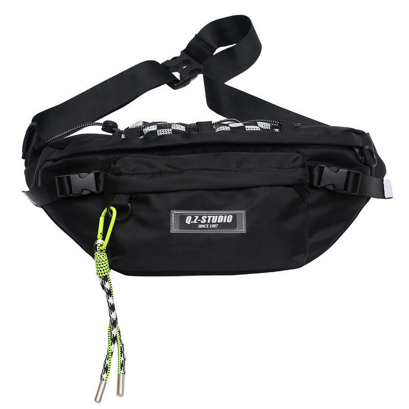 GEERDUN Nylon Shoulder Bag, Crossbody Bag, Sling Bag Unisex Black/White/Khaki