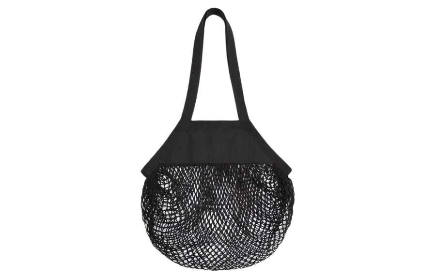 ZARA ZARA Cotton Mesh Bag, Shoulder Bag, Handbag Regular Men's Black