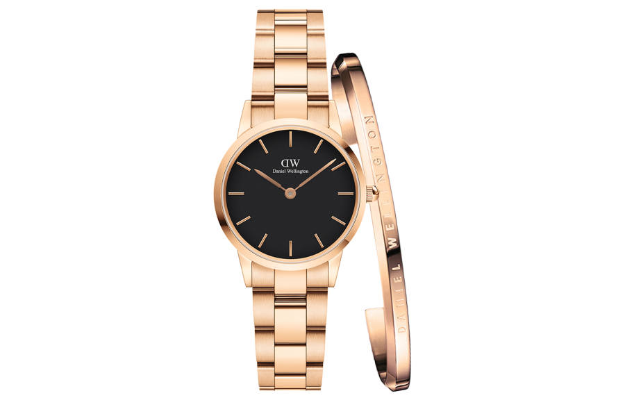 DW/DanielWellington Daniel Wellington Quartz Movement Stainless Steel Watchband 28mm Black Dial Women's Watch