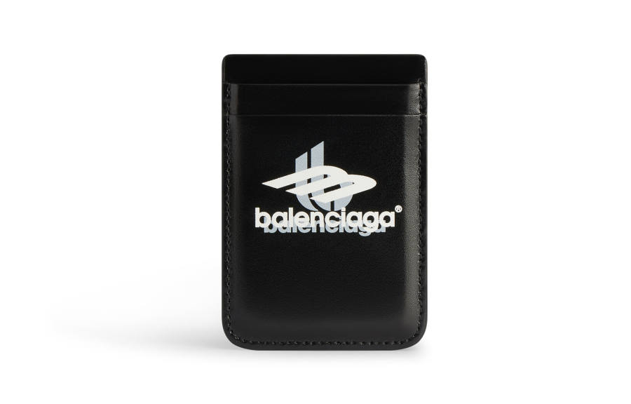 Balenciaga Cash Cow Leather Card Holder Men's Black