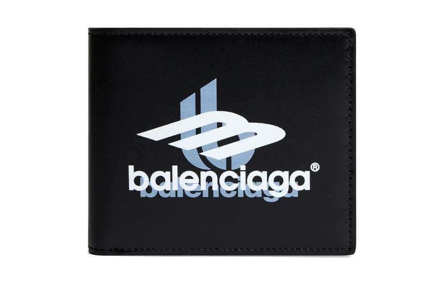 Balenciaga Calfskin Wallet Men's Black & White