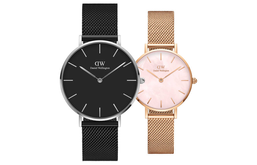 DW/DanielWellington Daniel Wellington Wrist Watches Quartz Movement Stainless Steel Watchband Black Dial Unisex