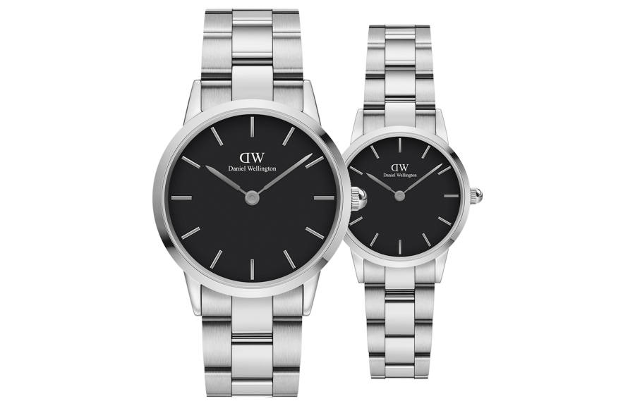 DW/DanielWellington Daniel Wellington ICONIC Collection Wrist Watches Quartz Movement Black Dial Unisex Couple Watches