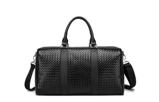 FAIRWHALE Cow Leather Travel Bag, Shopping Bag, Luggage Bag Unisex Black