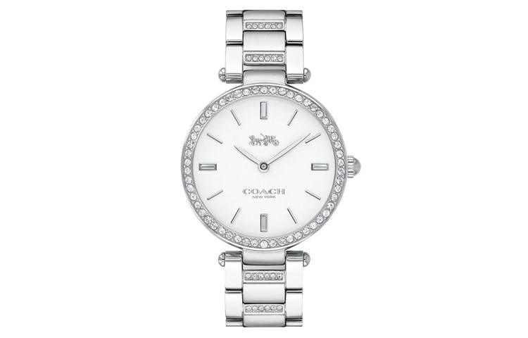 COACH Wrist Watches Quartz Movement Stainless Steel Strap 34mm White Dial Women's Watch