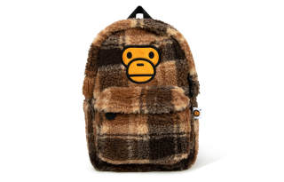 A BATHING APE Polyester Backpack Mini Unisex Beige