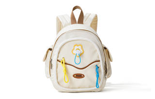 Sound For Life Fabric Small Backpack Large Women's Ecru, Light Yellow
