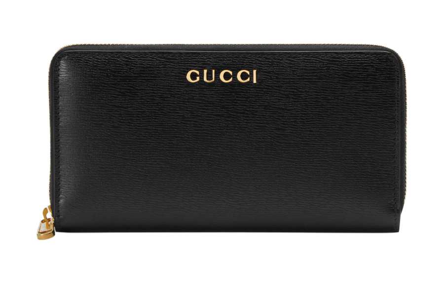 GUCCI Leather Wallet Women's Black