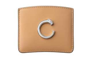 CARTIER Panthère De Cartier Calfskin Card Holder Women's Camel Beige