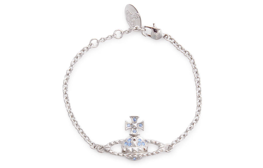 Vivienne Westwood Seasonal Limited Diamond Blue/Silver Chain Bracelets Women's