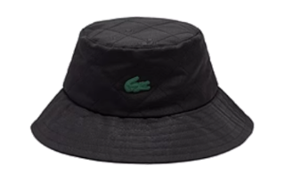 LACOSTE Polyester, Silicone Bucket Hats Unisex Black/Pink