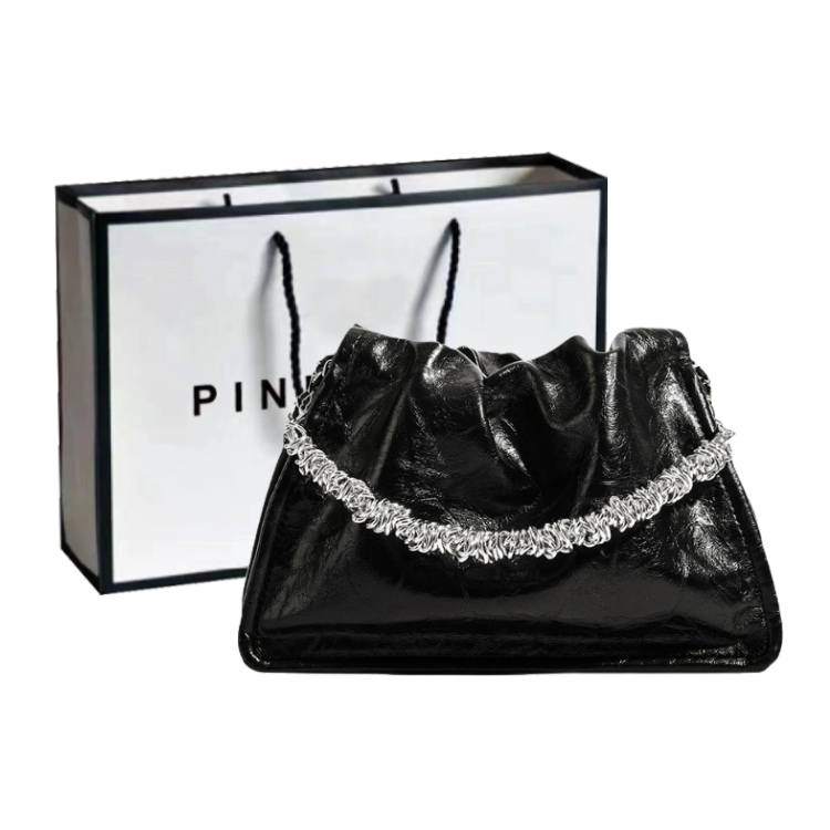 PINK·LAND PU Material Shoulder Bag, Handbag, Shoulder Bag, Crossbody Bag Regular Women's Black/Gray/Silver/Havana