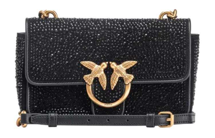PINKO Cow Leather Shoulder Bag Mini Women's Black