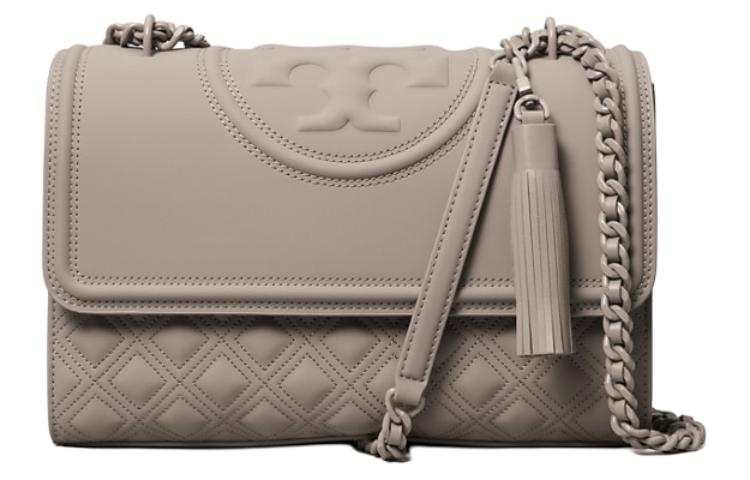 TORY BURCH Fleming Rubber, PU Handbag, Shoulder Bag, Crossbody Bag Women's Heron Gray