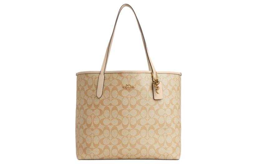 COACH City PVC Spliced With Artificial Leather Tote Bag, Shopping Bag, Handbag, Shoulder Bag Large Women's