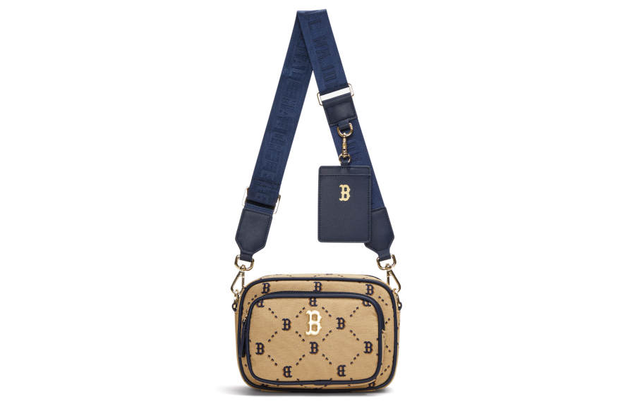 MLB MLB Artificial Leather Polyester Cotton Shoulder Bag, Crossbody Bag Regular Women's Khaki