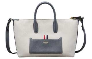 Thom Browne grosgrain-loop tote bag