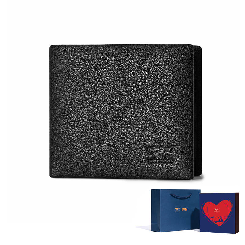SEPTWOLVES SEPTWOLVES Bifold Top Grain Cow Leather Wallet Unisex Black