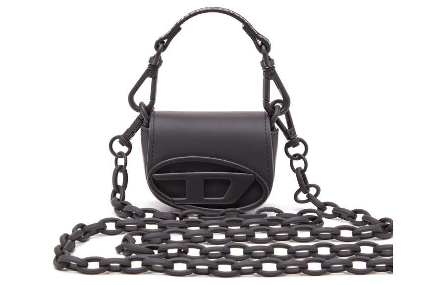 DIESEL DIESEL Cow Leather Shoulder Bag, Crossbody Bag, Handbag Small Women's Black