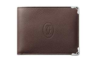 CARTIER Must De Cartier Calfskin Wallet Women's Chocolate