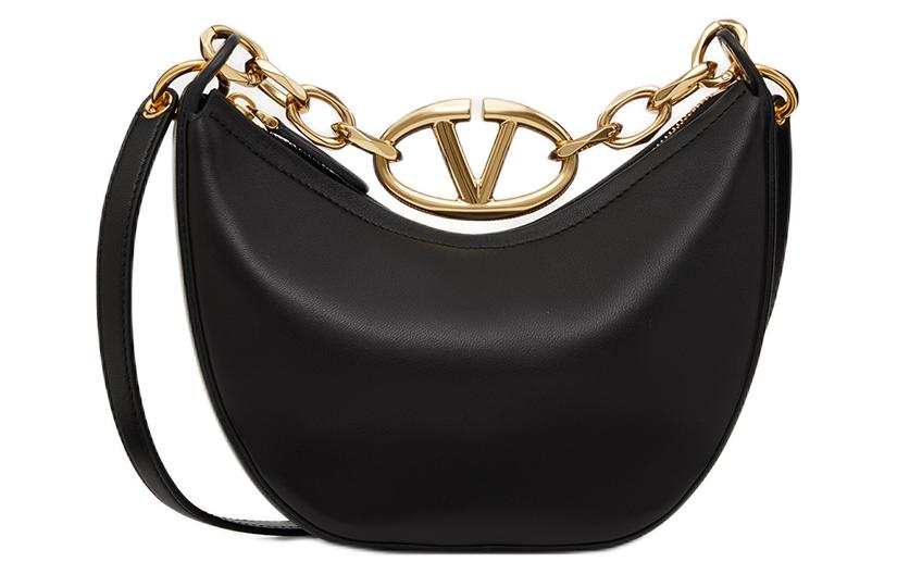 Valentino Vlogo Moon Soft Sheepskin Hobo Bag, Crossbody Bag, Shoulder Bag Women's Black