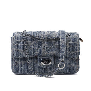 MQ Polyester Small Square Bag, Messenger Bag, Shoulder Bag Regular Women's Denim Blue