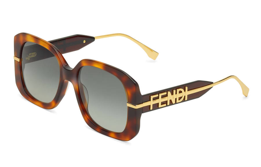 FENDI Irregular Shape Sunglasses Women's Tortoiseshell