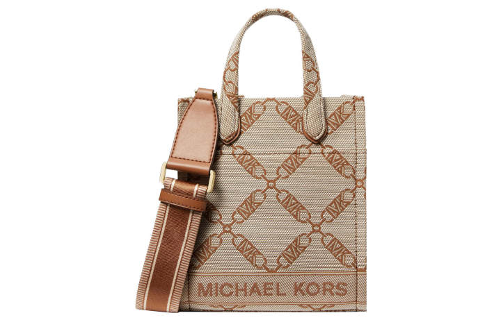 MICHAEL KORS MICHAEL KORS Gigi Fabric Tote Handbag Mini Women's Beige & Yellow & Brown