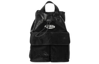 Emis Polyurethane Backpack Mini Unisex Black