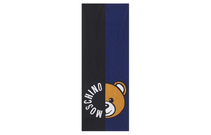 MOSCHINO Knit Scarves Women's Black Blue