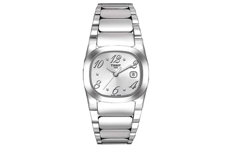 TISSOT T TREND Quartz Movement 30m Waterproof Women's Watch 33mm Silver Dial Stainless Steel Case