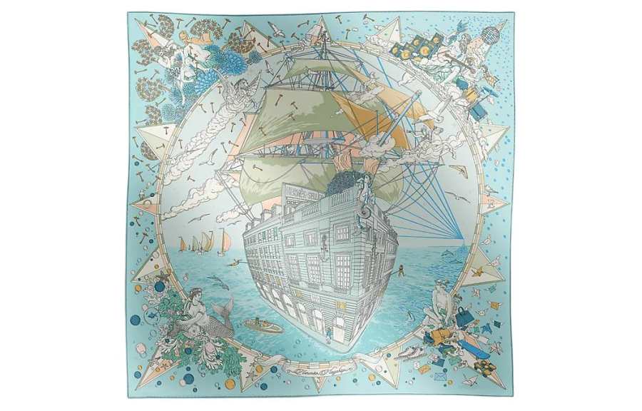 HERMES HERMES Flagship Scarves Women's Blue