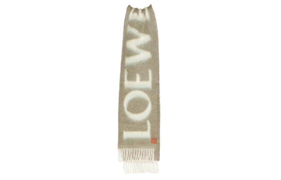 LOEWE Knit Scarves Women's Khaki Green