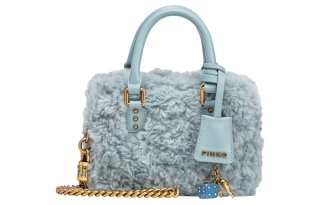 PINKO Polyester With Cow Leather Crossbody Handbag Small Women's Mint Green