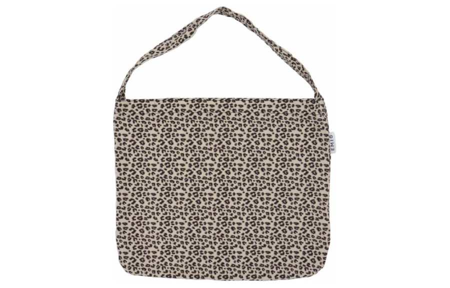 Emis Emis Cotton One Shoulder Handbag Regular Unisex Cream Leopard Print