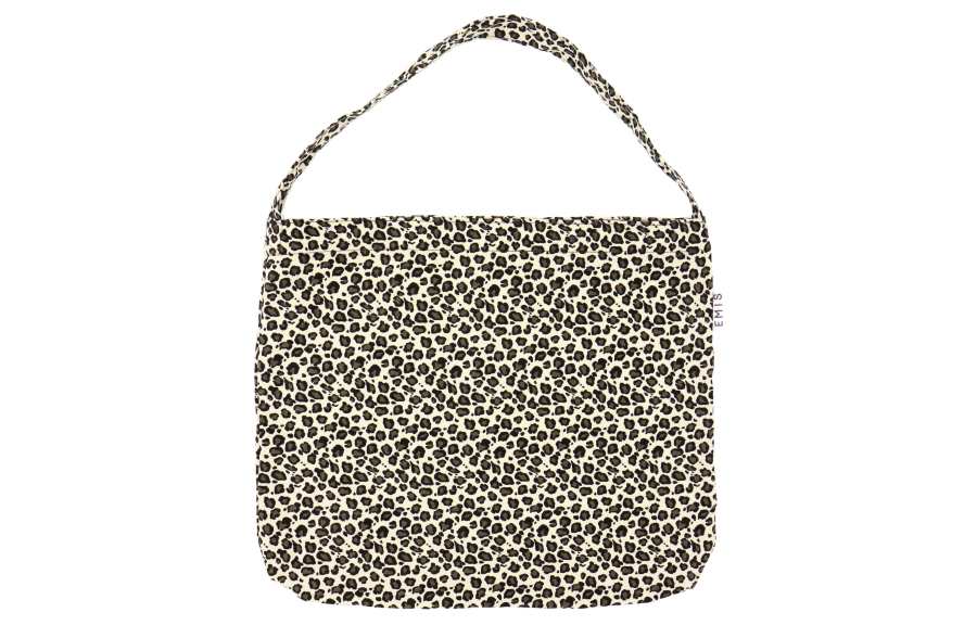 Emis Emis Corduroy Handbag Regular Unisex White Leopard Print