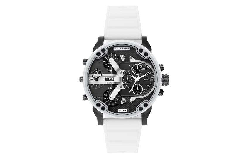 DIESEL Wrist Watches Quartz Movement Silicone Strap Black Dial Men's Watches 30m Water Resistant DZ7478