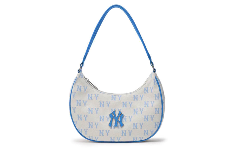 MLB MLB Polyester Shoulder Bag, Handbag Regular Unisex White & Blue