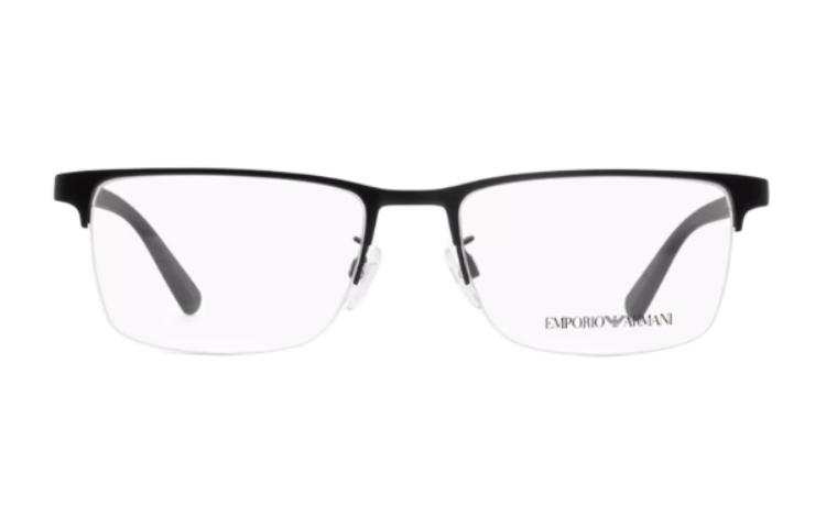 EMPORIO ARMANI Irregular Shape Eyeglass Frames Men's Black