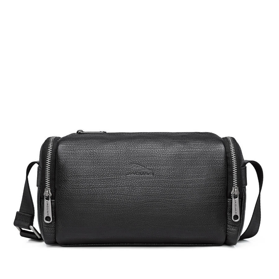 JAGUAR Cow Leather Crossbody Bag, Shoulder Bag Regular Men's Black