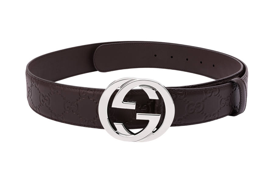 GUCCI Signature Leather Belts Men's Brown Width 4cm
